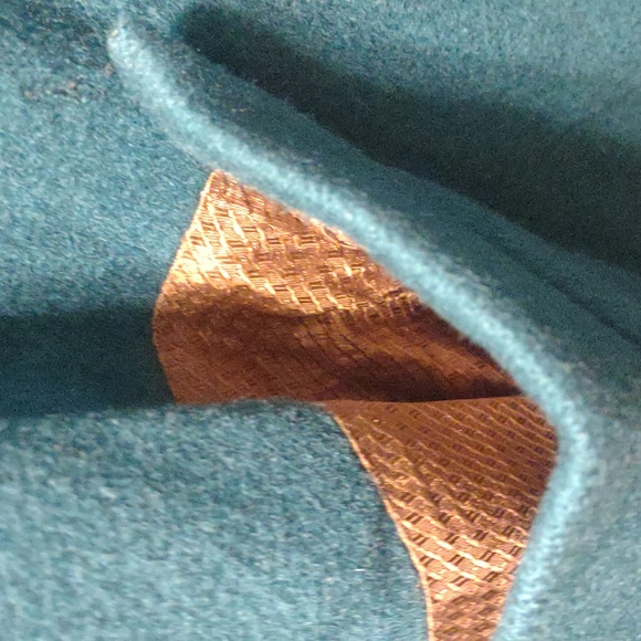 Vintage Ashley Scott green gold wool USA made full long length wrap trench coat - Picture 6 of 11